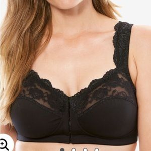 New 38C Front Close Gel Strap Bra Comfort Choice Woman Within Black